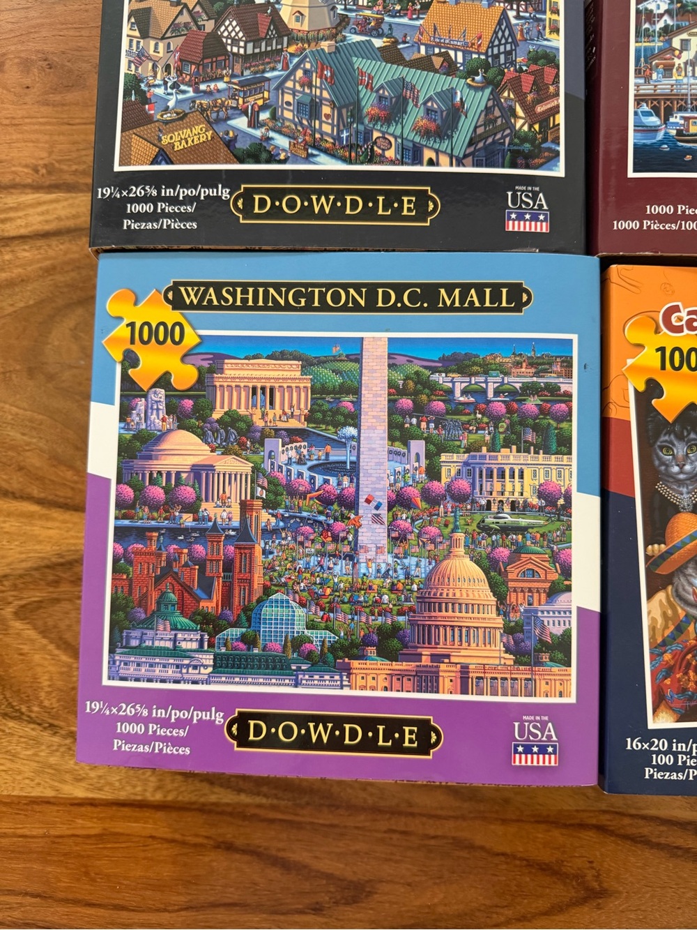Dowdle Set Lot Puzzle Puzzles Solvang Santa Barbara Washington DC Cats - Picture 2 of 5